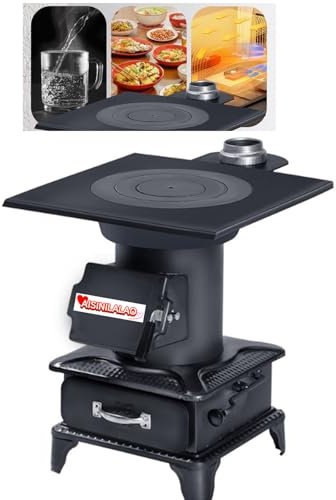 Carte de Chauffage à Bois intérieur 2 en 1 Portable, poêle de Chauffage Rural en Fonte épaissie, cuisinière sans fumée, économie d'énergie