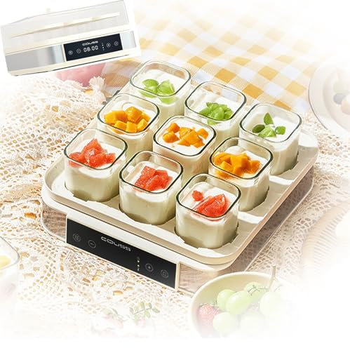 Automatic Digital Yoghurt Maker Machine,Yogurt Maker with Adjustable Temperature Control & Timer, LCD Display, Stainless Steel Design for Home Use,Cheese/Natto Maker.
