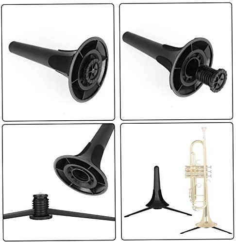 RiToEasysports Supporto per Tromba Alla Moda con Gamba in Metallo Nero, Portatile per Concerti di Tromba