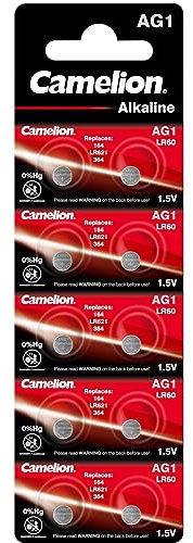 Camelion AG 1 LR 60 1,5 V alcalina botón de la célula de la batería (Paquete de 10)