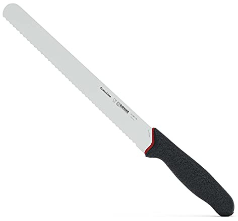 Giesser seit 1776 - Made in Germany - Schinkenmesser 25 cm mit Wellenschliff PrimeLine, schwarz, rostfrei, spülmaschinenfest, scharfes Aufschnittmesser rutschfest