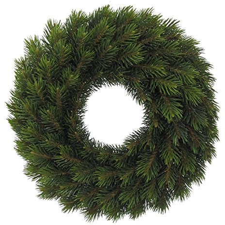 Unbekannt Künstlicher TANNENKRANZ REAL ca 38 cm. 87 Triebe. Türkranz, Adventskranz, Weihnachtskranz, Kranz.