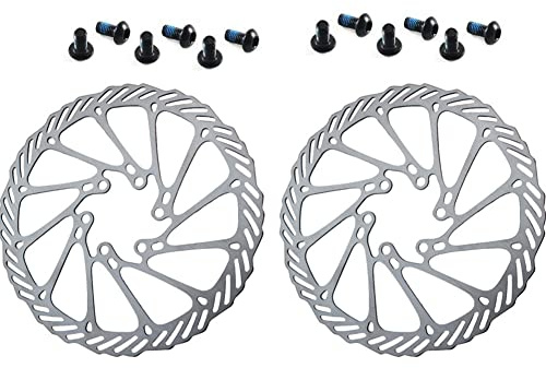 160mm Disc Brake Rotor 2 packs with 12 Bolts CYSKY Stainless Steel Bike Disc Brake Rotor for Most Bicycle Road Bike Mountain Bike BMX MTB (Include 12 Screws, Black)