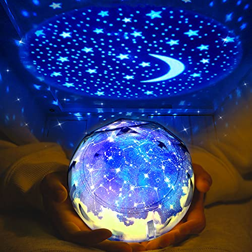 ELMCHEE Star Night Light Projection Lamp, Universe Night Light, Romantic Star Sea Birthday Christmas Projector Lamp for Bedroom - 3 Sets of Film