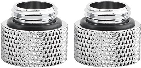 Richer-R 2 pcs Wasserkühlung G1 / 4 Schrauben, Kupfer Gewinde G1 / 4 Männlich zu Weiblich Extender Fitting Adapter Schraubensitz 2 Stücke Set,für Computer Wasserkühlung silberig(10mm)