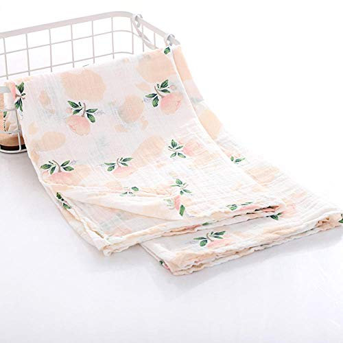 Mullwindeln Zweischichtige Gewaschene Mulldecke Für Säuglinge Und Kleinkinder, Druckdecke Für Neugeborene, Leichtes Wickeltuch-Rose_120 * 120