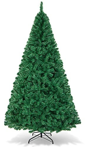 GIANTEX Sapin de Noël Artificiel 240 cm, Arbre de Noël Décoration Intérieur en PVC avec 1138 Branches, Support en Métal, Arbre Décoratif pour Maison, Bureau, Apparence Réaliste