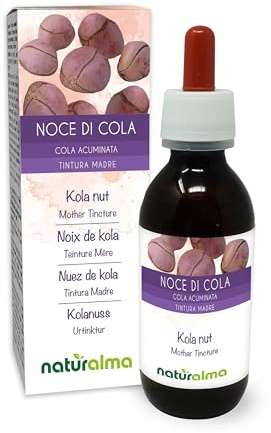 Kolanuss (Cola acuminata) Samen Alkoholfreier Urtinktur Naturalma - Flüssig-Extrakt Tropfen 120 ml - Nahrungsergänzungsmittel - Veganer