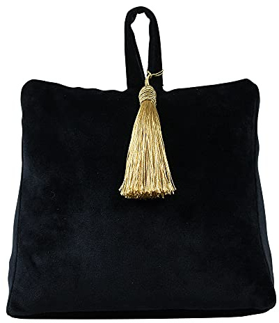 Türstopper Sandsack Samt Glanz Mars & More Türhalter Zugluftstopper Türhalter verschiedene trendige Farben und Muster (Samt Schwarz), 17 x 10 x 18 cm
