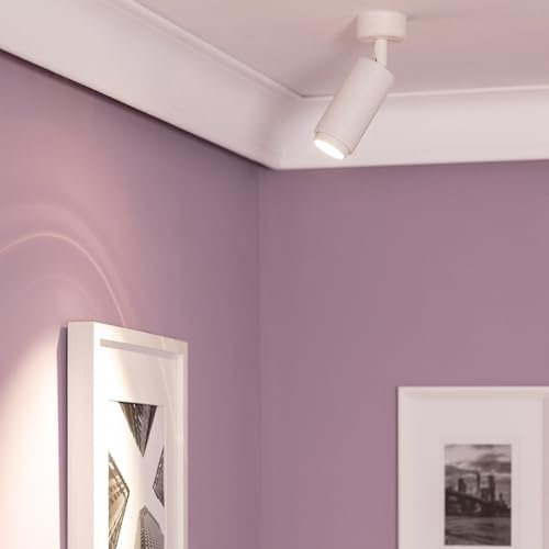 LEDKIA LIGHTING Faretto Portalampada da Superficie Multiangolo 10-50º per Lampadine GU10 Agata Bianco GU10