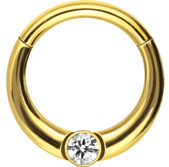 PIERCINGLINE Chirurgenstahl Segmentringclicker | KRISTALL | Piercing Ring Ohrpiercing Tragus Helix Septum | Farbauswahl