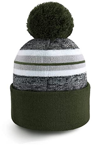 CHOK.LIDS Plain Stripe Cuffed Beanie Soft Knit Winter Hat for Men Women