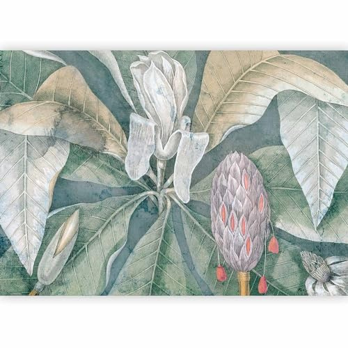 murando - Carta da Parati Moderna per Cameretta, Foglie, 350x256 cm | Fotomurali in TNT, Decorazione da Muro XXL, Poster Giganti da Parete, Natura, Verde, Produzione Europea