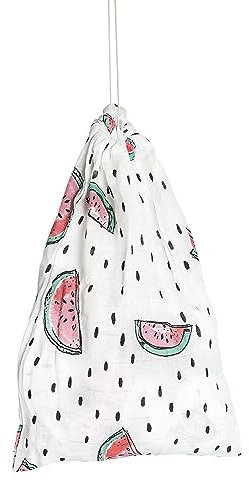 hutch&putch 2X Pucktuch Bio Baumwolle 60x60cm im Beutel - Spucktuch Baby - Mulltuch 100% Baumwolle - Musselin Wickeltuch - Kuscheltuch saugstark, extra weich mit Melone-Motiv