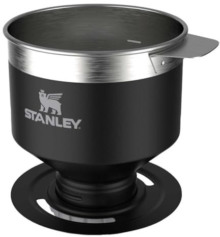 Stanley Perfect Brew Pour Over Filtri Caffe Americano - Capacità Da 1 A 6 Tazze - Riutilizzabili - Caffettiera Portatile - Senza BPA - Borraccia Acciaio Inossidabile - Matte Black Pebble