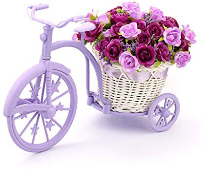 Pflanzenständer Moderner Blumentopfhalter Mini-Blumenständer Fahrrad Künstliche Blumendekoration Garten Nostalgischer Kleiner Pflanzenständer Hochzeitsdekorationen Perfekte Dekoration (Color : Yellow)