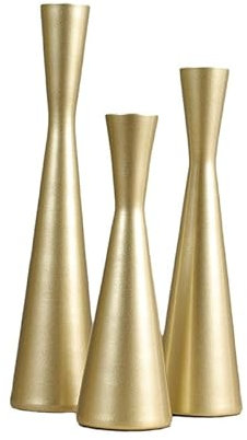 HEXEH Kerzenhalterhalter Kleiner Barbaren-Kerzenhalter aus Eisen, konisch, Wohnzimmer, Kunsthandwerk, dekorative Ornamente for Candlelight-Dinner-Atmosphäre Kandelaber (Color : Gold)