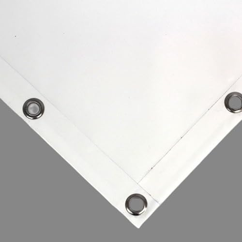 Lona Impermeable para Exteriores de PVC de 650 g/m² con Ojales Cada 50 cm y Refuerzo en el Borde, Lona de Plástico Impermeable a Prueba de Viento, Lluvia y Moho (5 X 6 m Blanco)