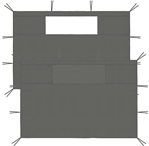 ZEYUAN Pavillon-Seitenwände mit Fenstern 2 STK Seitenteile Pavillon, Partyzelt Seitenteile, Seitenwände Für Pavillon, Pergola Seitenwand, Anthrazit