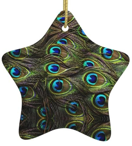 Kunsthandwerkliche Keramik-Weihnachtsschmuck – einzigartiges Design und elegantes Styling für festliche Freude, Urlaubs-Charme, frischer Pfau
