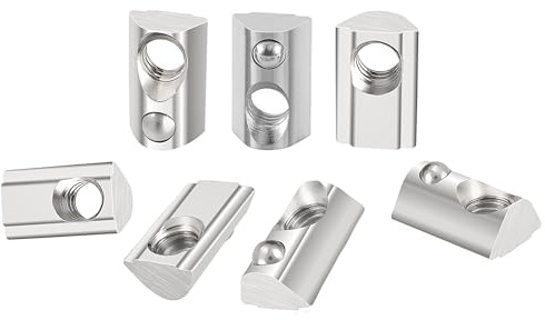 HXJDAM 40 Stück Nutensteine M5 Nut 6 mit Zentrierung Kugel, T Nutsteine 20-Serie M5 Aluprofil 20x20 Kohlenstoffstahl Gleitmutter mit Federkugel für Alu C Profil 3D Drucker, CNC, Europäische Norm
