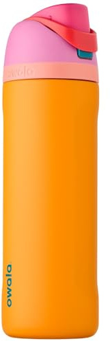 Owala FreeSip Insulated Stainless Steel Water Bottle with Straw for Sports, Travel, and School BPA-Free Sports Water Bottle, 24 oz, Tropical