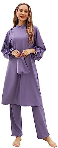 Christol Donna Musulmana Costumi da Bagno 3 Pezzi Copertura Completa Burkinis Islamico Arabo Modesto Costumi da Bagno Prendisole Beachwear Top Pantaloni Costume