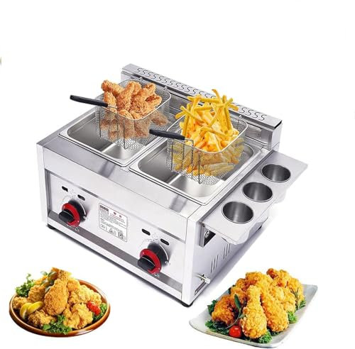 Friteuse à gaz GPL avec panier pour frites et dinde – Friteuse commerciale au gaz propane pour la cuisine en plein air
