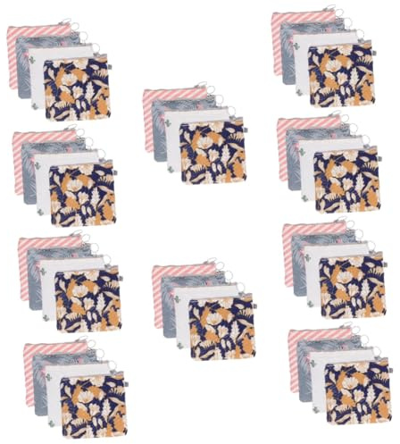 COLLBATH 40pcs Overnight Bag for Women Sanitary Napkin Holder Travel Pouches Zipper Sanitary Pad Organizer Napkins Bag