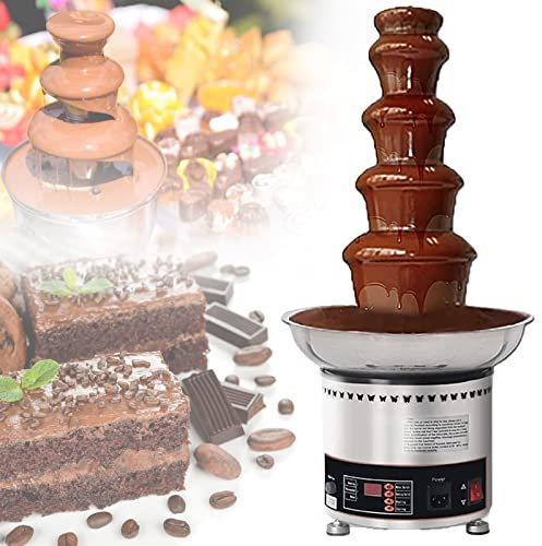 Chocolate Fountain,4/5/6/7 Tiers Stainless Steel Electric Chocolate Fountain Melting Machine For Company,Graduation Ceremony,Hotel,Shopping Mall,Wedding,Western Restaurant,4Tier,5Tier