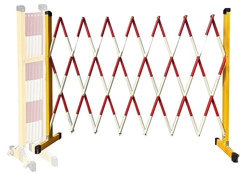 WHDEBPRD Industrial Expandable Metal Barrier, Folding Building Barrier with Rollers, Flexible Mobile Barrier Gate, Adjustable Traffic Fence