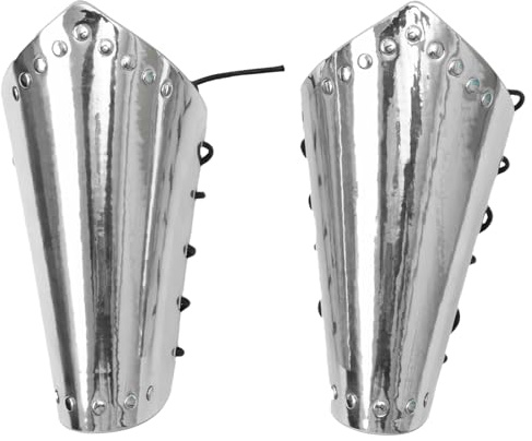 Agoky unisex armskenor medeltida armskydd vintage armrustning konstläder handledsskydd punk arm för halloween silver en storlek