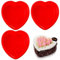 Heart Shaped Silicone Cake Tin, Love Cake Mould Pan, 7-Inch Fixed-Bottom Heart Cake Mold for Valentine's Day Birthday Wedding, 3 PCS Non-Stick Baking Trays for Chocolate Muffins Puddings Bread, Red