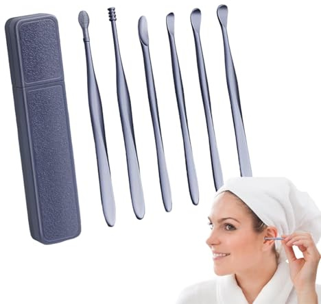 Limpieza de oído reutilizable – acero inoxidable, tapones para los oídos y juego de herramientas | Limpieza profesional para los oídos, limpiador de oídos ecológico, conjunto, mejora