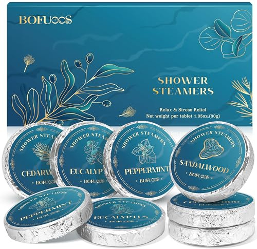 Bofuoos 8 Shower Steamers Aromatherapy, Self Care Gifts for Men, Dad, Teen