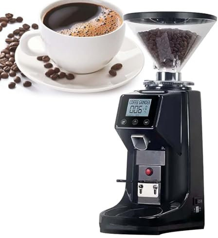 Molinillo De Café De Muelas Planas Silencioso, 19 Niveles De Molienda, Molinillo De Espresso ElectróNico Comercial, Con Pantalla TáCtil, MáQuina De Café Profesional,Black-200G