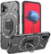 Case for Nothing Phone 1, Shockproof Cover with 360° Metal Ring Stand, Anti-Scratch Hard Protective Case, Full Body Bumper Case with Camera Protection (Black)