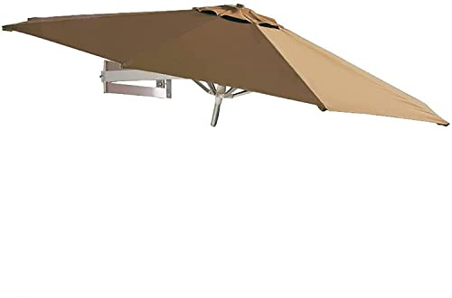Garden parasols Wall-Mounted Patio Parasol 2.2m/7ft Round Outdoor Garden Balcony Sunshade Umbrella, Aluminum Bracket Outdoor parasols