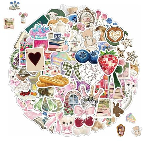 RUISPEED 100 Piece Aesthetic Sticker Set Coquette Girl Vinyl Waterproof Stickers for Laptop Mobile Skateboard Water Bottle Stickerbomb