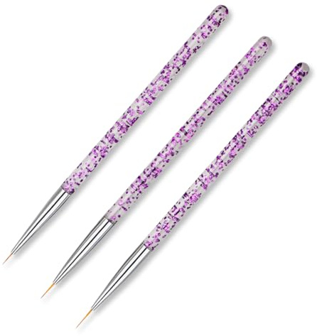 OUDQFCJ 3 Stück Nagel Stempel Nagelpinsel Set, Transparenter Nagelstempel, Nail Art Liner Pinsel, Nagelschaber, Silikon Nagel Stempel, French Tip Nail Stamp, für Maniküre DIY Nageldesign
