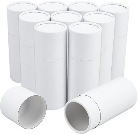 BENECREAT 10 x Kraftkartonröhren. Verpackungsbox Für 100 Ml Flasche Mit Ätherischem Öl Weißer Rohrbehälter Mit Deckel Für Bastelprojekte Ölflasche Schmuck Bleistifte Geschenkverpackung