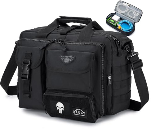 BAGZY Arbetsväska Herr Multifunktionell Taktisk Väska Range Bag Laptoptaskett 14/15,6/17 Tum Portfölj Pilotväska Bundeswehr Insatsväska Combat Väska Herrhandväska Brandbärarväska