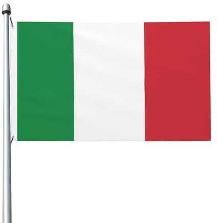 Bandera italiana de doble cara de 3 x 5 pies, pancarta resistente para exteriores y jardín, perfecta para decoración de interiores y exteriores