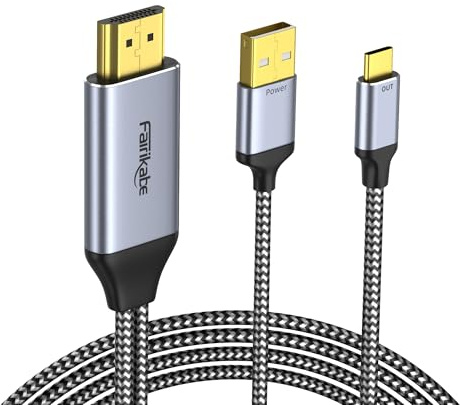 Cable HDMI a USB-C 4K60Hz 3 metros, fuente HDMI a adaptador de pantalla para monitor USB-C, compatible con Xreal Air, Xreal One, Nreal, RayNeo, Rokid AR, Steam Deck Dock, PS5, Xbox, monitor portátil | Compatible con Xreal Air, Xreal One, Nreal, RayNeo, gafas Rokid AR, Steam Deck Dock, PS5, Xbox, monitor portátil
