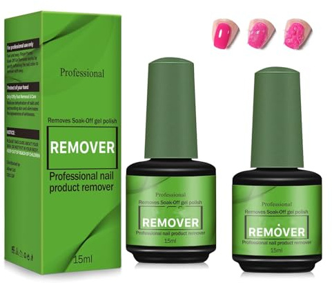 Nagellackentferner, 2 Pcs 15 ml Nagellackentferner Für Gelnägel, Gel Nail Remover Nägel,Gel Nail Polish Remover, Der Das Infiltrierende Gelöl Einfach Und Schnell Entfernt, Schadet Dem Nagel Nicht