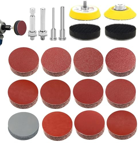 244Pcs 2inch Sanding Discs Pad Kit, 50mm Hook and Loop Grit 80/120/180/240/320/400/600/800/1000/1500/2000/3000 Sanding Pads Includes 80-3000 Grit, Sanding Disc Pad