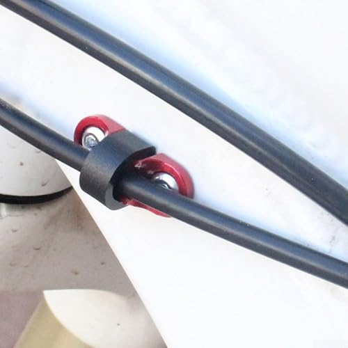 Oniissy Aluminum Alloy Cable Guide for Bike Brake Line Holder Clips For - Wire Adapter with Threaded Base, Compatible with Brake Lines up to 6.3mm Diameter, For Easy Install(Red)
