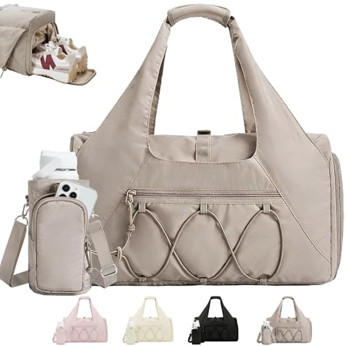AUNGKWANG Gym Tasche Damen, Yogatasche mit Schuhfach, Nassfach and Wasserflaschenhalter, Sporttasche Fitnesstasche Sportrucksack Travel Bag für Reisen, Wandern, Schwimmen, Yoga, Camping, Wochenende