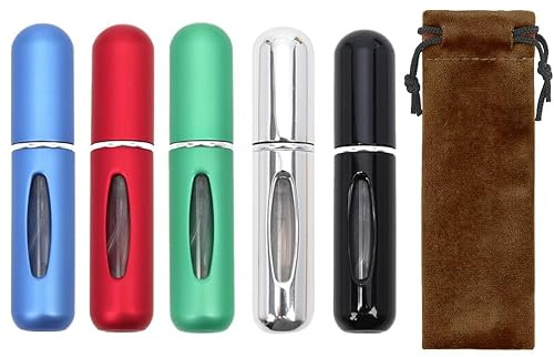 Travel Perfume Atomizer Refillable, Portable Mini Perfume Spray Bottle 5ml, Leak Proof Pocket Size Refillable Fragrance Atomizer for Travel & Cologne