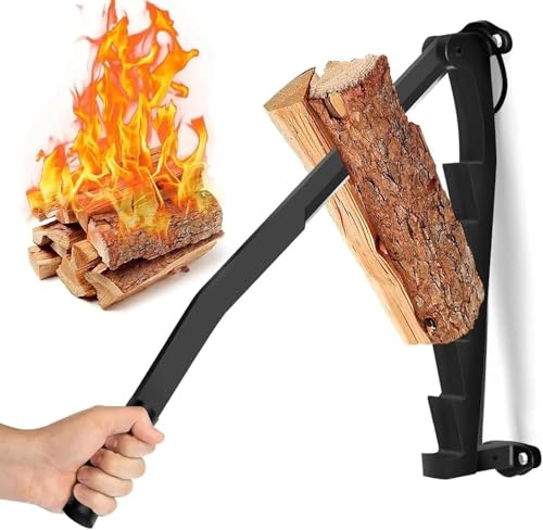 Spaccalegna da Parete, Spaccalegna per Legna da Ardere con Viti, Spaccalegna Manuale Portatile, Fuoco Resistente, Legna da Ardere con Doppie Maniglie Disponibili per Una Divisione Efficient